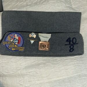 VINTAGE‎ SOUTHLANDS DIXIE PROMENADE 40/8 VETERAN GARRISON CAP HAT W/ MEDALS